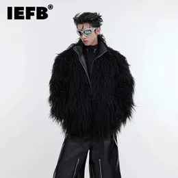 IEFB Outono Inverno Jaquetas De Couro De Pele Falsa Dos Homens Anti Sable Fur Engrossado Casaco Moda Masculina Roupas De Algodão Tendência 9C3054 240112