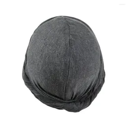 Basker varm andningsbar turban hatt vintage etnisk stil för män bekvämt huvud wrap med stretch satin