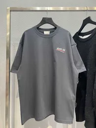 Мужские футболки Высокая версия Chao b Cola с вышивкой, короткая Т-образная тканая и окрашенная ткань g Достаточно тяжелая модная тенденция, одна и та же футболка для пары