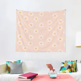 Abstract Pink Yellow White Daisies Mönster Tapestry Bakgrundsbilder Heminredning Anime Decor Bed Room Decoration Tapestry 240111