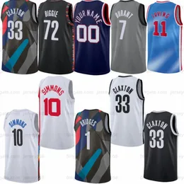 Mikal Bridges City Basketball Jersey Wysokiej jakości Ben Simons Spencer Dinwiddie Joe Harris Nic Claxton Seth Curry Patty Mills Cam Thomas Cameron Johnson