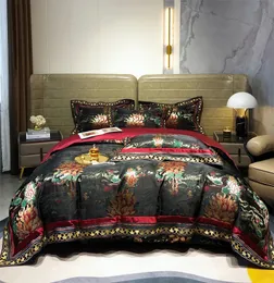 Luxury 1200TC Brocade Jacquard And Egyptian Cotton Embroidery Bedding Set Quilt Cover Bed Sheet Or Bedspread Pillow Shams 240112