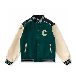 Giacca da uomo di marca Cappotti da uomo Giacca da volo Uniforme da baseball Lettera c Ricamo Pu Pelle Confortevole Chiusura con perla Moda Capispalla da uomo 7YPK