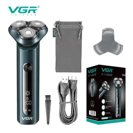 VGR Shaver Professional Electric Razor Waterproof Shaving Machine Floating Beard Trimmer Rechargeable Metal Shaver for Men V-310 240111