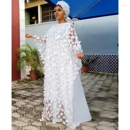 Ubrania etniczne Afrykańskie sukienki dla kobiet dashiki luźne koronki Afryka ubrania bazin haft szatę Abay Dubai muzułmanin