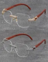 2022 neue Metall Randlose Holz 8 Farbe Rahmen Brillen Micropaved Diamant set Gläser Männer Frauen mit C Dekoration Felsen Draht 18K Gold6156968