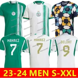 Algeria Fans 22 2023 2024 Soccer Jerseys Two Stars Delort Ounas Bentaleb Mahrez Belaili Slimani Bennacer Bensebaini National Team _Jersey