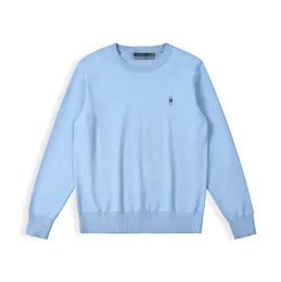 High End Men's Sweater vinter förtjockad kashmir blandad med bomullsisolering Märke ponny broderad stickad tröja fast färg fashionabla bas tröjor