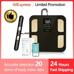 مقياس ذكي Bioimpedance Scale Smart Body Composition Scale Digital Scale Body Bud Weight Galance مقياس بيولوجي. 240112