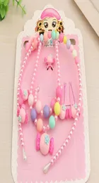 kids pearl jewelry set ring bracelet pendant necklace hairpin hairband headband cartoon cute beaded hair accessories birthday gift2369065