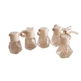 Óleos essenciais rômbicos difusores de carro pendente de pingente garrafa ornamentos de vidro garrafas vazias