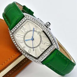 Relógio feminino com cinto embutido de diamante minimalista em formato de barril de vinho de celebridades da Internet