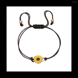 Charm-Armbänder, 10-teiliges Sonnenblumen-Armband, handgefertigt, böhmische Freundschaft, verstellbares geflochtenes Seil, geeignet für Frauen und Mädchen