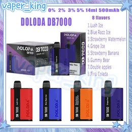 DOLODA DB7000 Puff Descartáveis E Cigarros Mesh Coil 14ml Pod 500 mAh Bateria Eletrônico Cigs Puffs 7K 0% 2% 3% 5% 8 Sabores Vape Pen A Melhor Escolha do Cliente Kit de Entrega Rápida