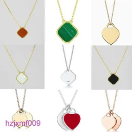 Trrj Pendant Necklaces Heart Necklace Clover Designer Jewelry for Women Silver Chain Jewelrys Designers Girl Lady Birthday Chris