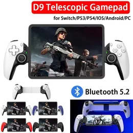 Spelkontroller Joysticks D9 Teleskopisk mobiltelefon Gamepad Dual Hall Somatosensory Wireless Game Controller Joystick för P3 P4 Android iOS Switch PC