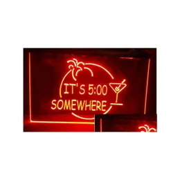 LED-Neonschild „Its 500 Somewhere Margarita Beer Bar Pub Club 3D-Schilder Licht Home Decor Crafts Drop Delivery Lights Beleuchtung Urlaub Dh4Aw