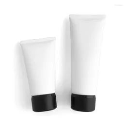 Garrafas de armazenamento 30pcs tubo de aperto cosmético fosco branco pe pp plástico vazio protetor solar protetor solar creme de loção facial 5oz 150ml