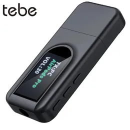 Adapter Tebe Bluetooth Audio Mottagare sändare 5.0 med OLED Disply 2in1 mini trådlös adapter 3,5 mm jack aux för TV hörlurbil