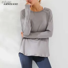 Yoga Outfit Sport Top Fitness Manica lunga Camicia da corsa Camicetta da donna Palestra Allentata Taglie forti Allenamento Top Camicie Giacca Abbigliamento da allenamento YQ240115