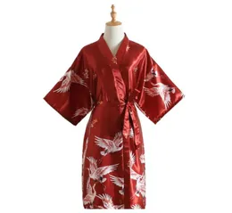 Żeńska szlafrok seksowne dźwigi drukowane szlabel bandytu kimono Noc sutowa noc dla kobiet satynowa szata2822909