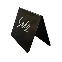 Plastic Price Ticket Tag Board Label Sign Stand Blackboard Double Side PVC Rewritable Erasable Reuse V Type in Black 50pcs 240111