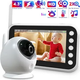 Baby monitor video da 43'' con telecamera e audio Visione notturna Monitoraggio della temperatura 8 ninne nanne Babyphone con conversazione bidirezionale 240112