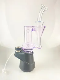 Hookah double recycler type glass top for peak or carta , purple lollipop with secret white beautifully desigened high quality