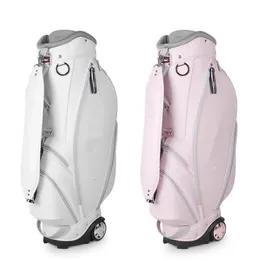 Brand Golf Bag for Women White Color Convenient Wheel PU Waterproof Many Zippered Compartment Storage Ball Large capacity and strong practicality