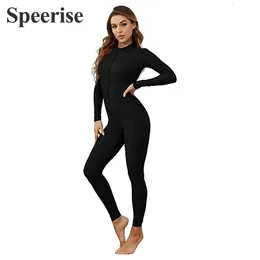 Speerise Women Turtleneck Unitard for Men Ballet Dancewear Unitard Long Sleeve Spandex Yoga Wear Adult Gymnastics Dance Costumes 240112