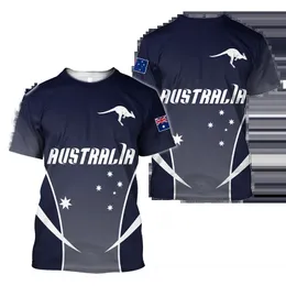 Aboriginal Kangaroo Austrália Pintura Indígena Arte 3D Impresso Camisetas para Homens e Mulheres Verão Casual Tees Camiseta 240111