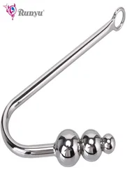 Anal Hook Metal Plug med Ball Hole Butt Dilator Prostate Massager Exotic Sexy Toy For Man Man Male BDSM Game Beauty Items6655516