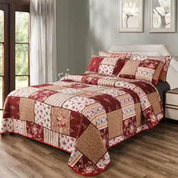 3pc Bedspread Pillowcases Set On The Bed Topper Padding Mattress Cover Plaid For Double Linen Sheets Full Guesthouse 240112