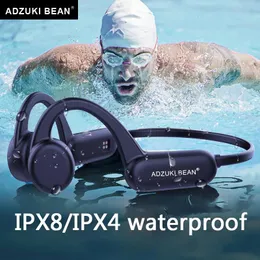 Cuffie Adzuki bean X18pro Auricolare a conduzione ossea IPX8 Nuoto IPX4 Sport Cuffie senza fili Mp3 Bluetooth Impermeabile 8G Memoria Auricolare