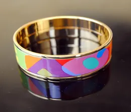 Color Love Series 18K Goldplated Emalj Bangle Armband för kvinnliga armband av högsta kvalitet
