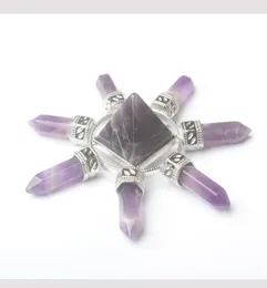 Anhänger Halsketten Natürliche Rose Rosa Quarz Klare Kristall Amethysten 7 Chakra Sechseck Prisma Zauberstab Energie Turm Reiki Pendel H9041886