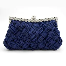 Diamond Inlaid Satin Women's Dinner Shoulder Bag Bridal Clutch Party Prom Wedding Envelope Studded Handbag Gift 240111