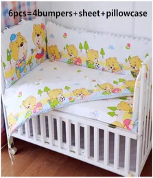 Förderung 6PCS Angepasst Krippe Bettwäsche Sets bett stoßstange Baby Bettwäsche Set stoßstangen blatt kissen abdeckung 1632179