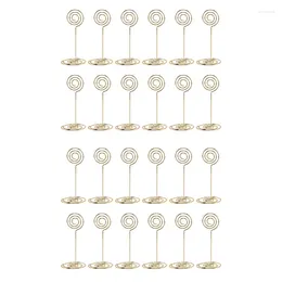 Rahmen – 24 x Tischnummern-Kartenhalter, Po-Halter, Ständer, Papier-Menü-Clips, Kreisform (Gold)