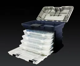 2 pçs muito 4 camada caixa de equipamento de pesca iscas bandeja de armazenamento caso ferramenta organizador gaveta em massa 5134557