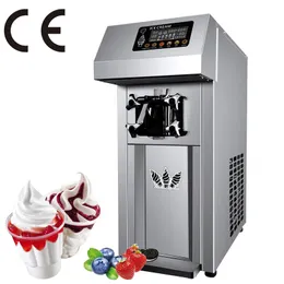 Edelstahl-Softeismaschine, Einzelkopf-Hochleistungs-Desktop-Eismaschine, vollautomatischer Süßkegel-Verkaufsautomat