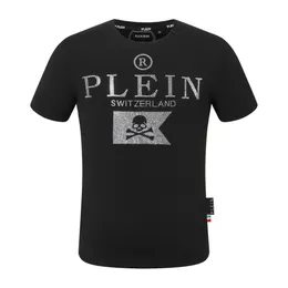 PLEIN BEAR T SHIRT Мужские дизайнерские футболки Брендовая одежда Rhinestone PP Skulls Мужская футболка с круглым вырезом SS SKULL Футболка в стиле хип-хоп Футболки 16791