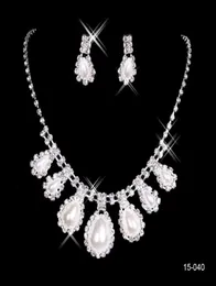 15040 Günstige Damen-Braut-Hochzeitswettbewerb-Strass-Halsketten-Ohrringe-Schmucksets für Party-Brautschmuck4683736