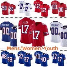 Josh Allen Von Miller Stefon Diggs Football Jersey Custom 14 Dalton Kincaid Damar Hamlin Gabriel Davis Tre'Davious White Dawson Knox Matt Milano James Cook Tyler 17