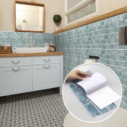 전통적인 중국어 컬러 3D 욕실 방수 부엌 유유 벽 데칼 장식 타일 스티커 자체 어택 셔티 PVC 240112