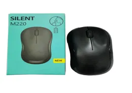 판매 M220 Silent Wireless Mouse 24GHz 1600dpi USB 마우스 사무실 게임 마우스 배터리 수신기 및 소매 상자 4095471