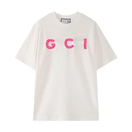 女性用TシャツデザイナーY2Kラウンドネック短袖ピュアコットンメンズTシャツとファッションとレジャーのためのピンクの文字刺繍入り