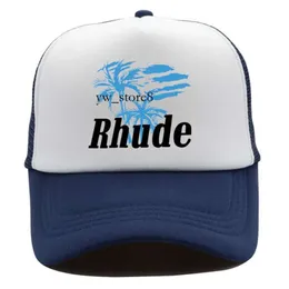 Rhude Ball Caps العلامة التجارية Rhude Hat Printed American Truck Hat Spring and Summer Propofoldile Sun Visor Hat Leisure Sports Baseball Cap Designer Rhude 1910