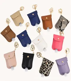 30ML Leather Hand Sanitizer Holder Keychain PU Leopard Snake Lace Key Ring Solid Color Lady Key Buckle Pendants With Bottle 5 5jf 8186923