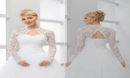 Lace Bridal Jackets Wedding Boleros White Ivory Long Sleeve Short Bridal Shawl Wraps For Wedding Dress Evening Party8945605